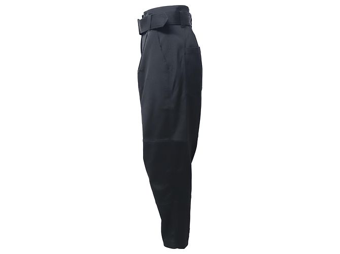 A.L.C Pantalones con cinturón ALC de acetato negro - vista 3
