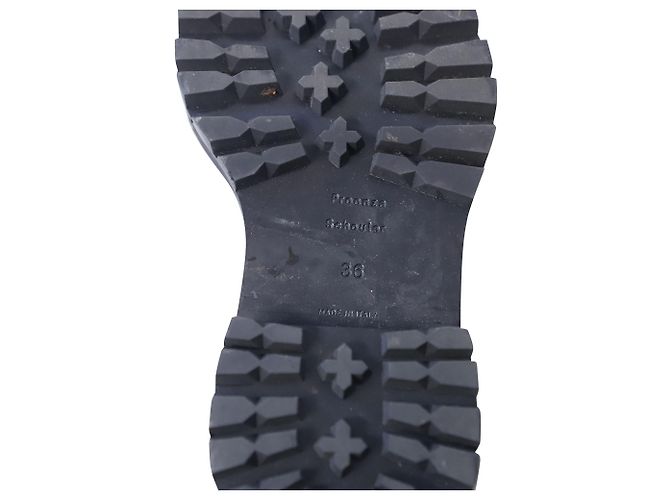 Botas de combate Proenza Schouler Lug Sole em couro de bezerro branco - vista 6
