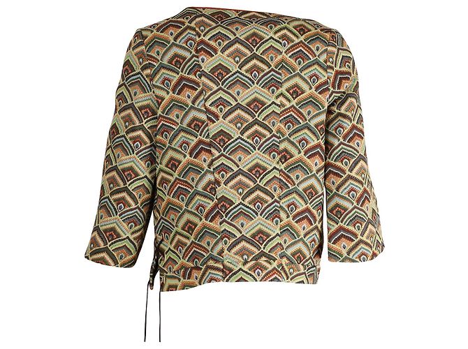 Ba&Sh Blusa abstrata manga três quartos com decote em V em algodão multicolorido Impressão em python - vista 3