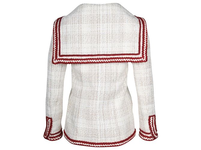 Chanel París-Hamburgo 2018 Chaqueta Marinera Tweed Crema - vista 3