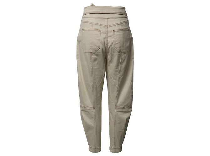 Calça jeans Ulla Johnson Storm em algodão creme Branco Cru - vista 3