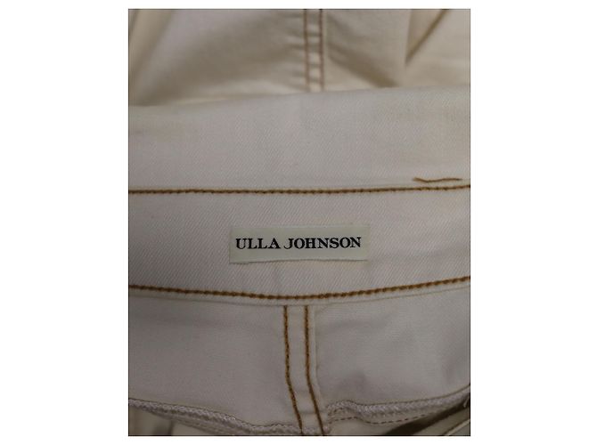Calça jeans Ulla Johnson Storm em algodão creme Branco Cru - vista 6