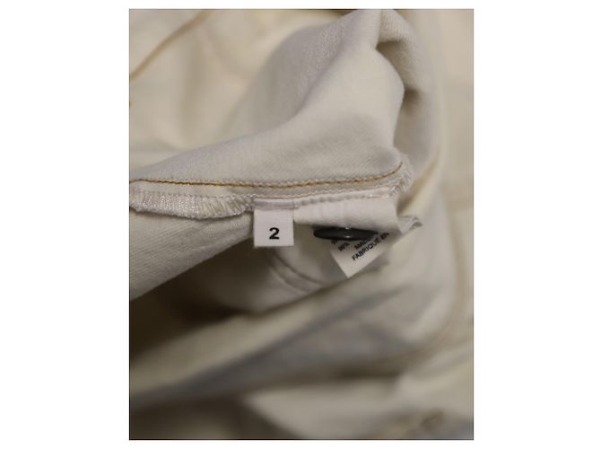 Calça jeans Ulla Johnson Storm em algodão creme Branco Cru - vista 7