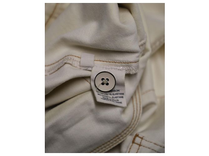 Calça jeans Ulla Johnson Storm em algodão creme Branco Cru - vista 8