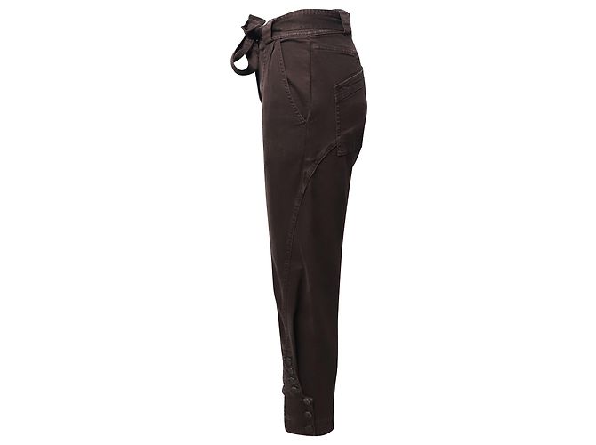 Vaqueros tapered de talle alto Carmen de Ulla Johnson en algodón marrón Castaño - vista 2