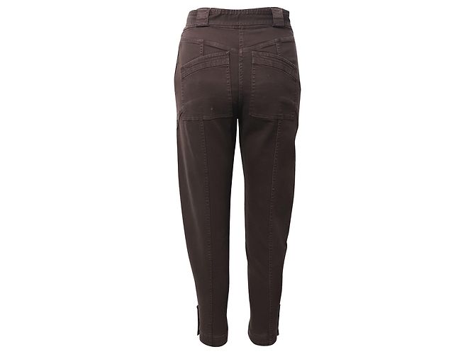 Vaqueros tapered de talle alto Carmen de Ulla Johnson en algodón marrón Castaño - vista 3