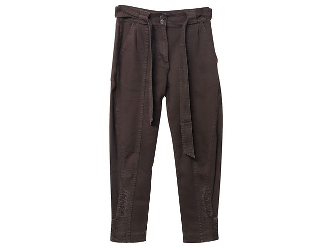 Vaqueros tapered de talle alto Carmen de Ulla Johnson en algodón marrón Castaño - vista 4