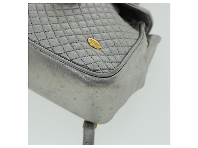 BALLY Matelasse Rucksack Leder Silber Auth am3396 - Ansicht 15