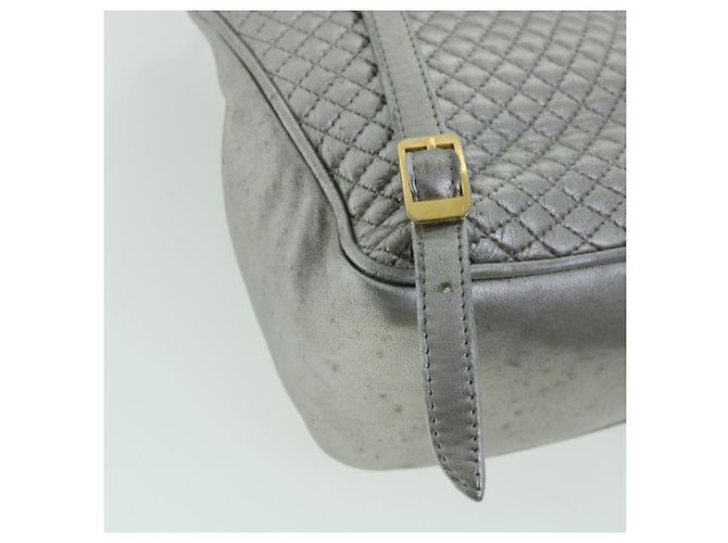 BALLY Matelasse Rucksack Leder Silber Auth am3396 - Ansicht 17