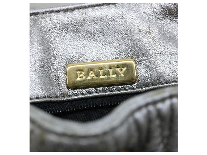 BALLY Matelasse Rucksack Leder Silber Auth am3396 - Ansicht 19
