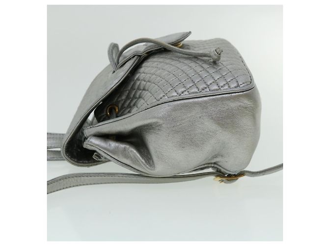 BALLY Matelasse Rucksack Leder Silber Auth am3396 - Ansicht 3