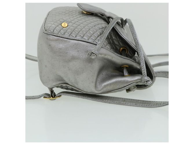 BALLY Matelasse Rucksack Leder Silber Auth am3396 - Ansicht 4