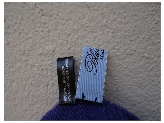 Berretto Blumarine Viola in Cashmere e Lana con Logo Swarovski Porpora - vista 7