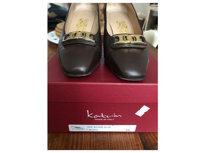Mocassini Salvatore Ferragamo in pelle marrone - vista 3
