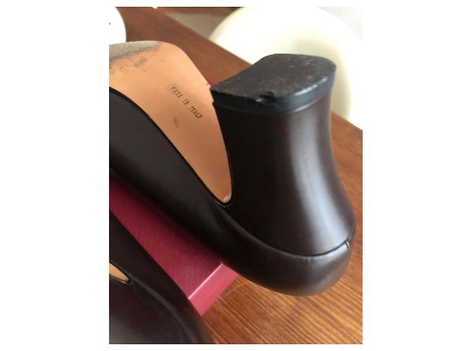 Mocassini Salvatore Ferragamo in pelle marrone - vista 8