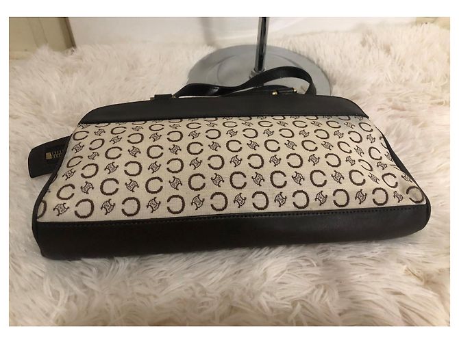 Borsa Céline in tela Macadam e pelle marrone - vista 3