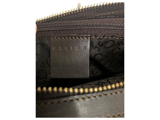 Borsa Céline in tela Macadam e pelle marrone - vista 4