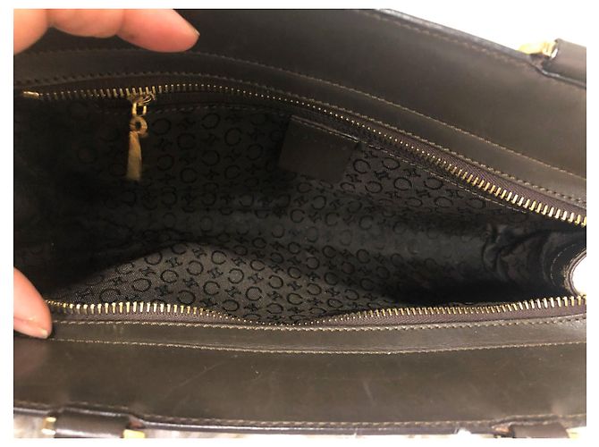 Borsa Céline in tela Macadam e pelle marrone - vista 5