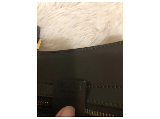 Borsa Céline in tela Macadam e pelle marrone - vista 6
