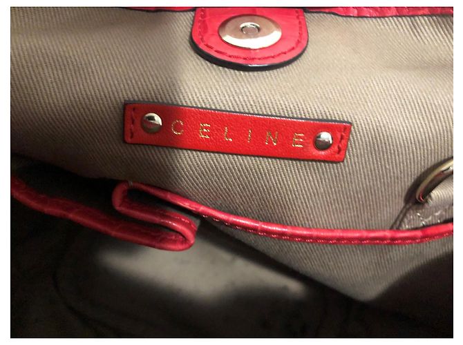 Celine Daoust Borsa a mano Celine Macadam in tela rossa Rosso - vista 5