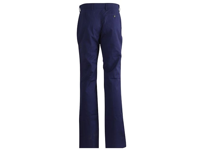 Pantaloni Balenciaga Taglio Dritto in Cotone Blu Navy - vista 3