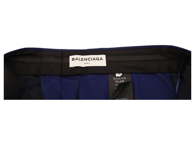 Pantaloni Balenciaga Taglio Dritto in Cotone Blu Navy - vista 4