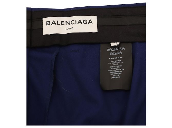 Pantaloni Balenciaga Taglio Dritto in Cotone Blu Navy - vista 5