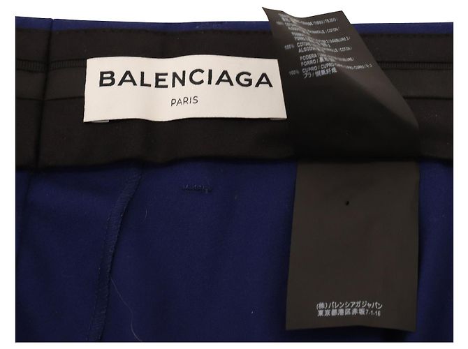 Pantaloni Balenciaga Taglio Dritto in Cotone Blu Navy - vista 6