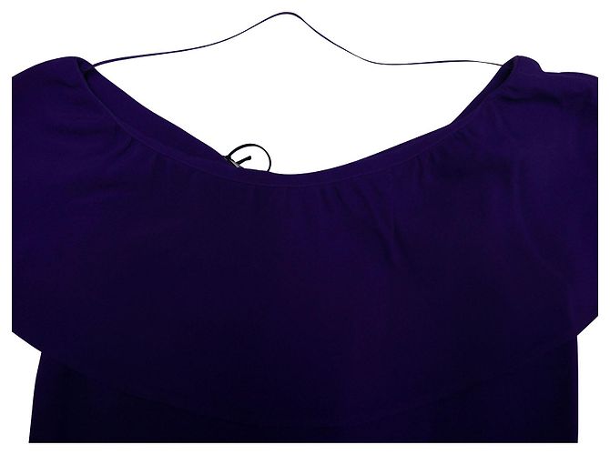 Mini abito Miu Miu con scollo a barchetta in acetato viola Porpora - vista 6