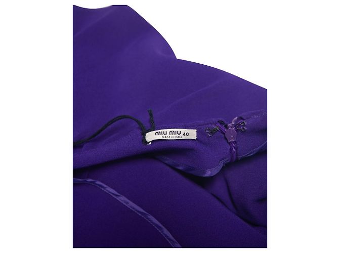 Mini abito Miu Miu con scollo a barchetta in acetato viola Porpora - vista 7
