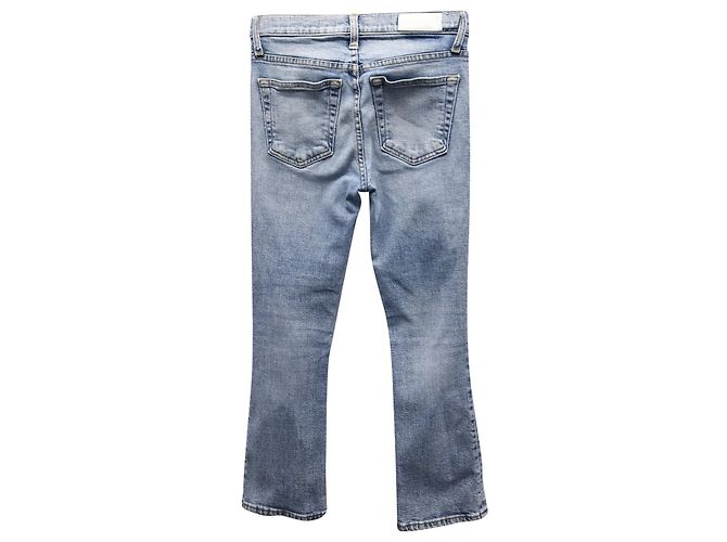 RE/DONE Jeans Gamba Dritta in Cotone Azzurro Blu Blu chiaro - vista 2