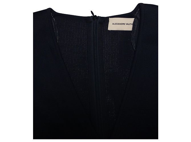 Alexandre Vauthier Abito con orlo a cascata in viscosa nera Nero - vista 6