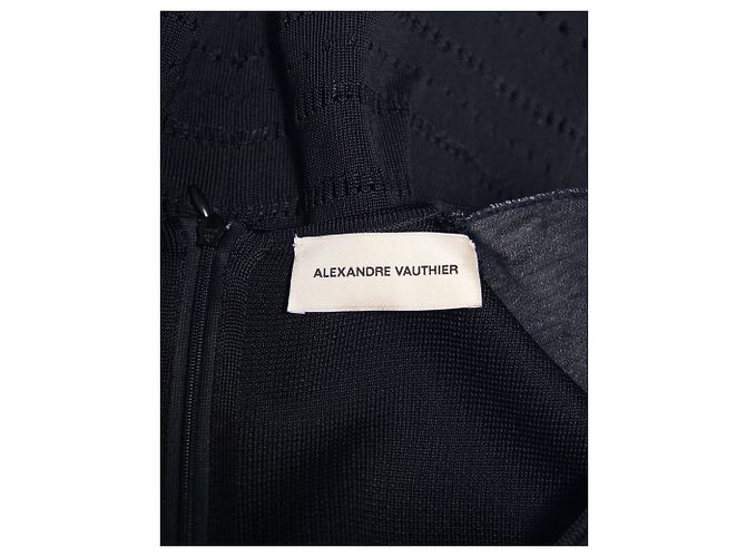 Alexandre Vauthier Abito con orlo a cascata in viscosa nera Nero - vista 7