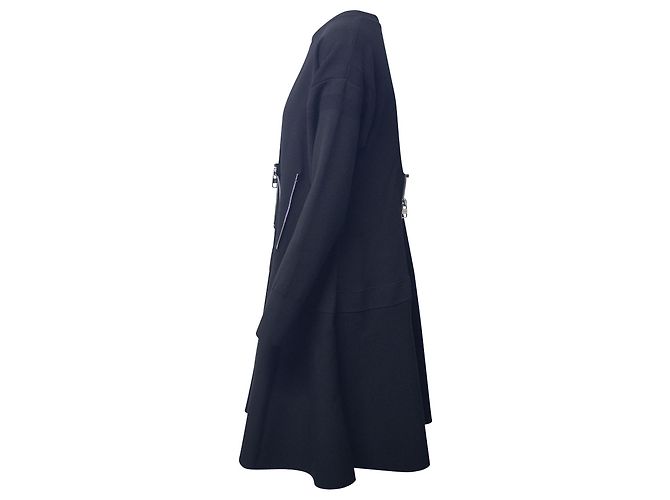 Abito Alexander McQueen Pintuck Zip in lana nera Nero - vista 2