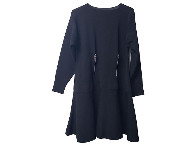 Abito Alexander McQueen Pintuck Zip in lana nera Nero - vista 5