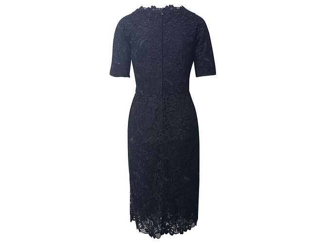 Dolce & Gabbana Spitzenkleid mit eckigem Ausschnitt aus schwarzer Viskose - Ansicht 3