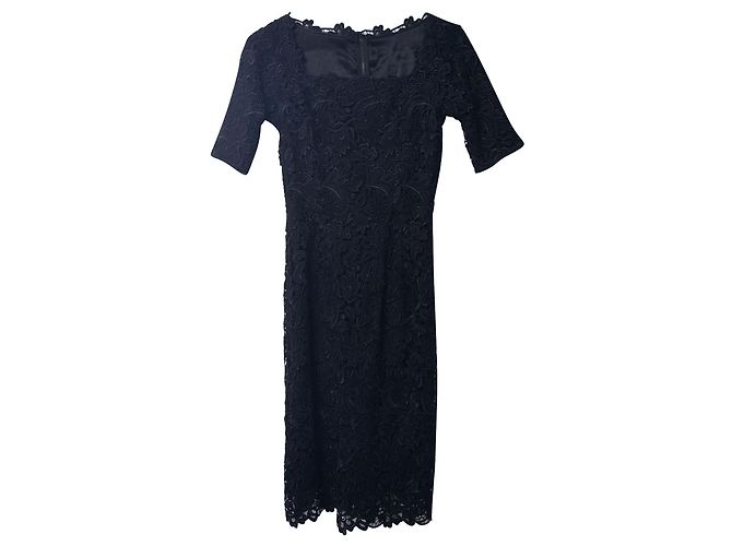 Dolce & Gabbana Spitzenkleid mit eckigem Ausschnitt aus schwarzer Viskose - Ansicht 4