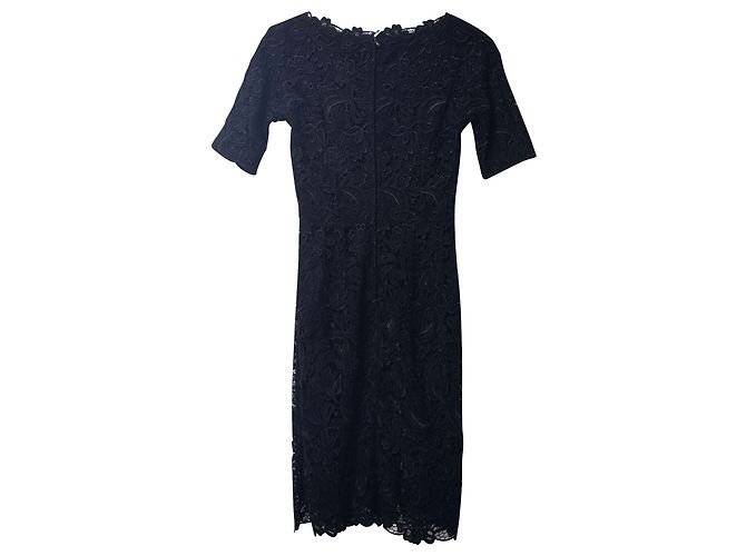 Dolce & Gabbana Spitzenkleid mit eckigem Ausschnitt aus schwarzer Viskose - Ansicht 5
