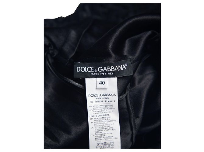 Dolce & Gabbana Spitzenkleid mit eckigem Ausschnitt aus schwarzer Viskose - Ansicht 7