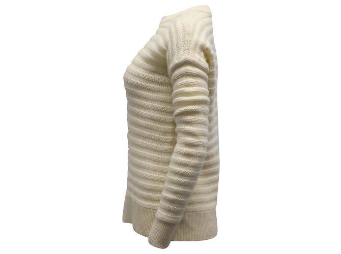 Theory Novelty Stripe Sweater aus beigem Kaschmir - Ansicht 2