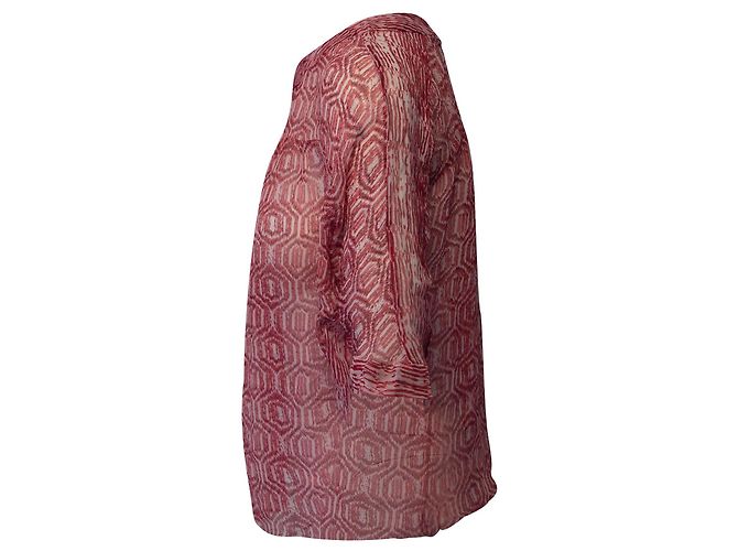 Blusa de nido de abeja Isabel Marant Etoile en seda roja - vista 2