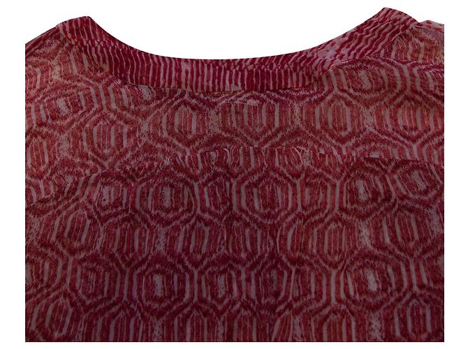 Blusa de nido de abeja Isabel Marant Etoile en seda roja - vista 6