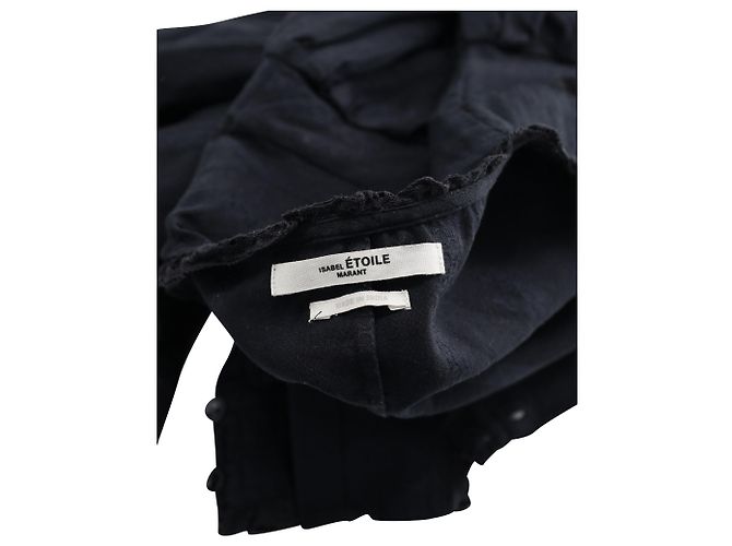 Blusa Isabel Marant Etoile con botones en la parte delantera de algodón negro - vista 4