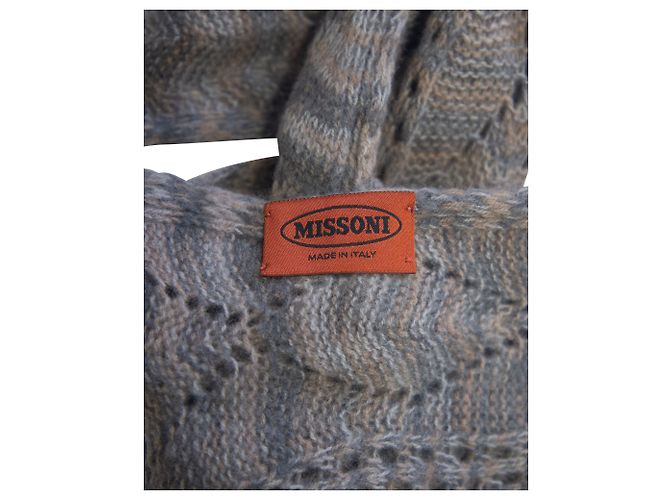 Missoni Strickschal aus grauem Kaschmir - Ansicht 4