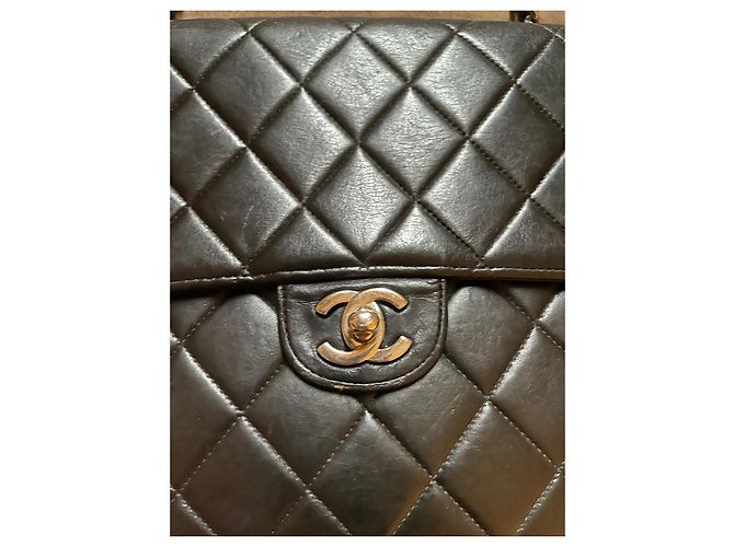 Borsa Chanel Timeless Jumbo in pelle d'agnello nera Nero - vista 2
