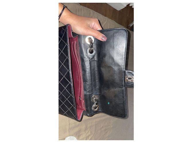 Borsa Chanel Timeless Jumbo in pelle d'agnello nera Nero - vista 4