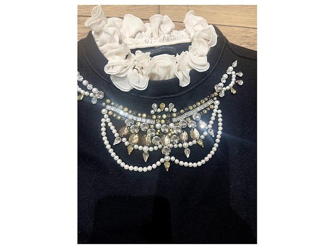 Ermanno Scervino pullover with removable collar and crystals - view 3