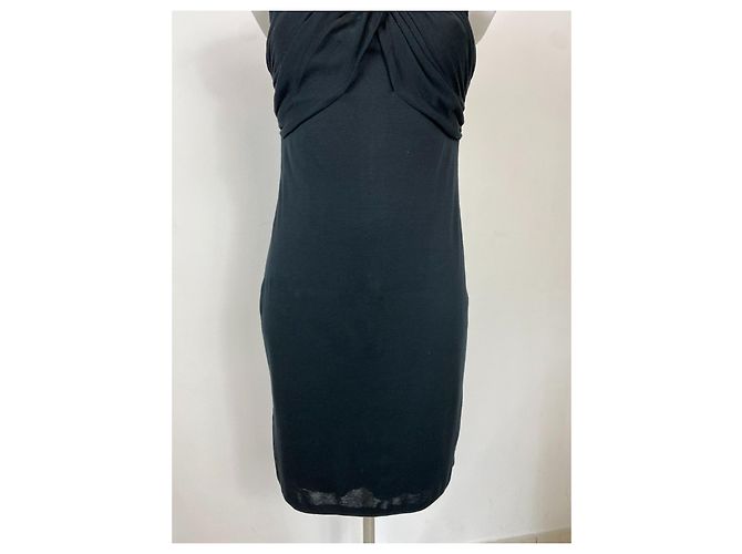 Autre Marque abito nero rayon e misto lana senza maniche Chiusura con zip scollo - vista 4