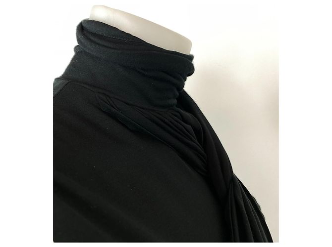 Autre Marque abito nero rayon e misto lana senza maniche Chiusura con zip scollo - vista 6