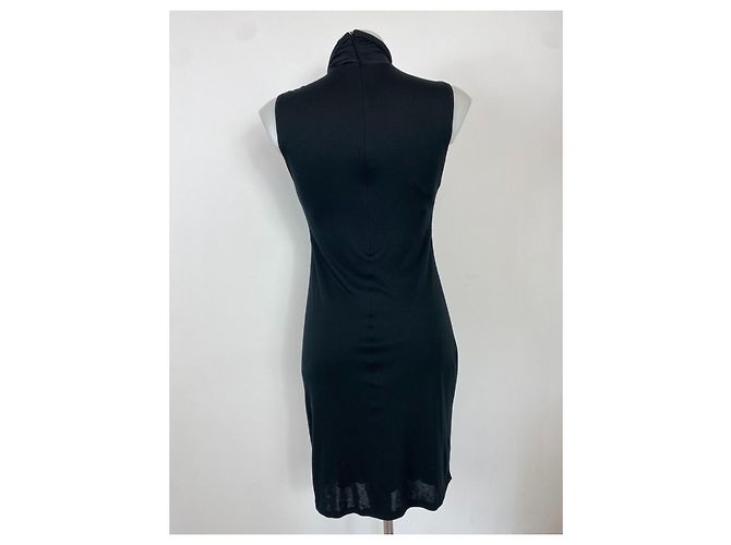 Autre Marque abito nero rayon e misto lana senza maniche Chiusura con zip scollo - vista 7